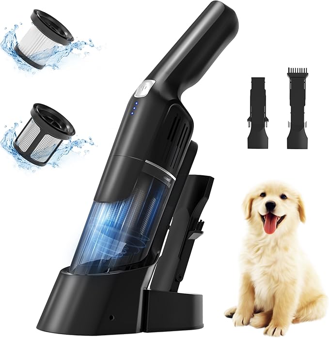 Successor Handheld Vacuum, Cordless Vacuum 15KPA Powerful Car Vacuums, Rechargeable, Charging Dock, Ergonomic Handle, 2-in-1 Crevice Tool, Portable Handheld Vacuums with 2-Speed for Car