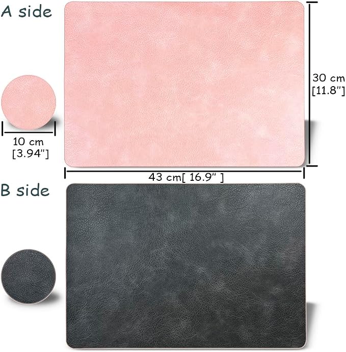 Placemats and Coaster Sets, Faux Leather Effect Place Mats
