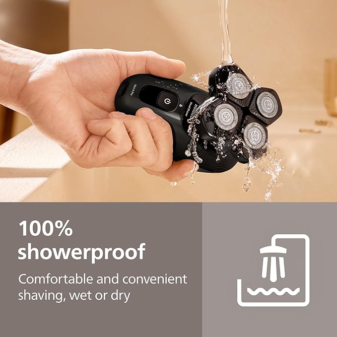 Philips Norelco Head Shaver Pro 5000 Series - Skull Shaver for Men and Women, 360° Flexing Head & ComfortCut Blades for Clean Shave, Gentle on Skin, Model HS5980/40