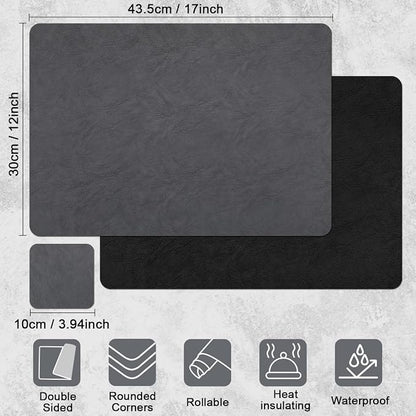 Vinyl Placemats Set of 6, Dual Sided Place Mats