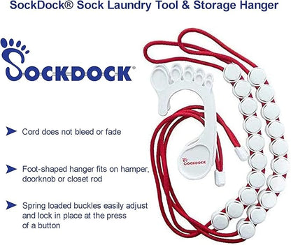 Sock Laundry Solution for Washing Drying & Storing Socks in Pairs, Clip & Hold Socks in Washer Dryer & Closet 2-Pack