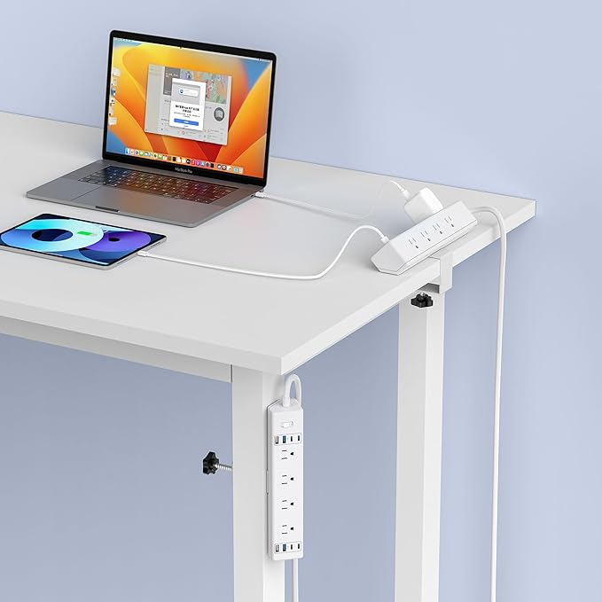 40W Fast Charging Station,Desk Clamp Power Strip 20W USB C,8 Outlets,8 USB Ports,4 USB C 4 USB A,Nightstand Edge Mount Surge Protector, 14AWG Cord, Fits 1.9" Tabletop Edge for Office,Home Furniture
