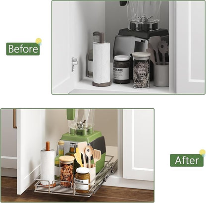 Pull Out Cabinet Organizer 19½" W x 21½" D, Heavy Duty Cabinet Pull Out Shelves, Slide Out Drawers Organization for Kitchen Cabinets Bathroom