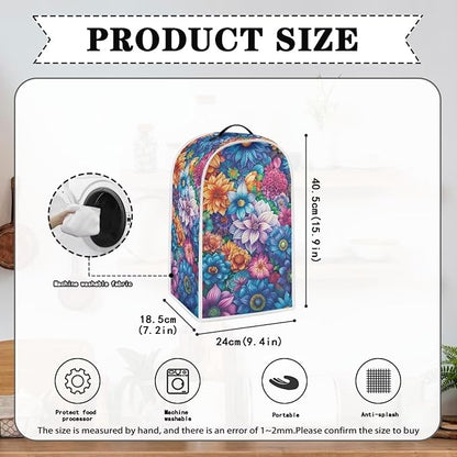 Bright Blossoms Kitchen Blender Cover Toaster Cover Boho Mandala Floral 4 Slice Washable Kitchen Accessories Small Appliance Protector Covers