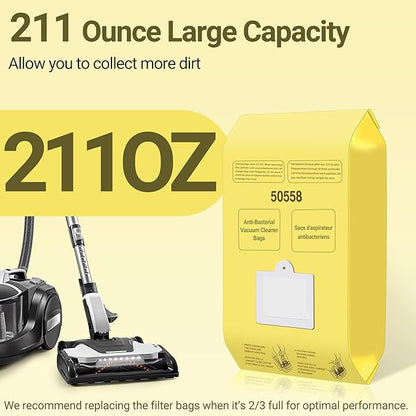 50558 Vacuum Cleaner Bags Replacement for Kenmore Canister Type C/Q 5055, 50555, 50557, 50558 and Pana·sonic Type C-5, C-18, 200 Series, 400 Series, 600 Series, 800 Seires Vacuum - 30 Pack
