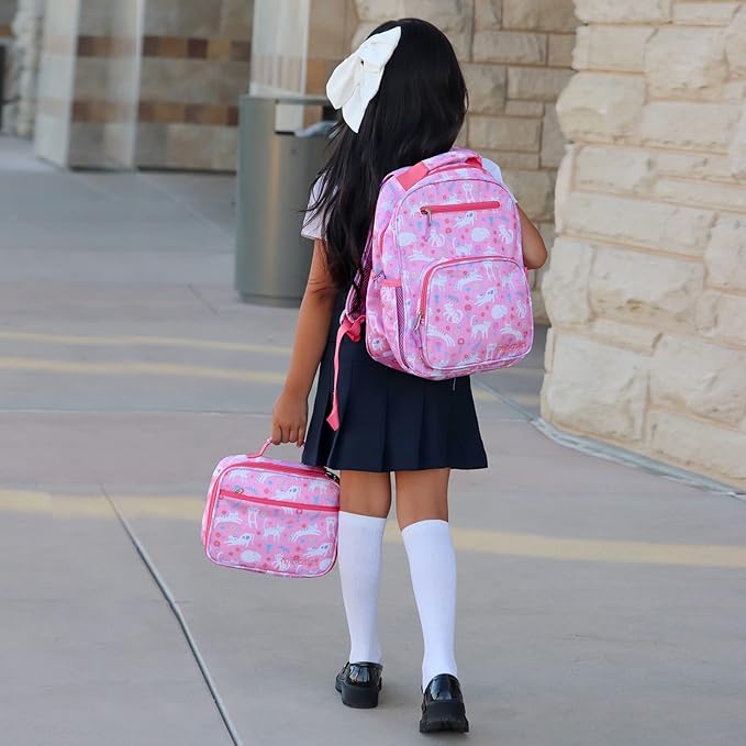 mibasies Girls Backpack 5-8: Lightweight Kids Backpacks for Girls - Girl Bookbag for Elementary School - Flower Cat
