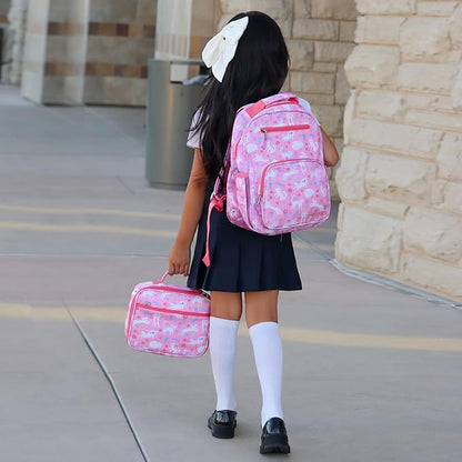 mibasies Girls Backpack 5-8: Lightweight Kids Backpacks for Girls - Girl Bookbag for Elementary School - Flower Cat