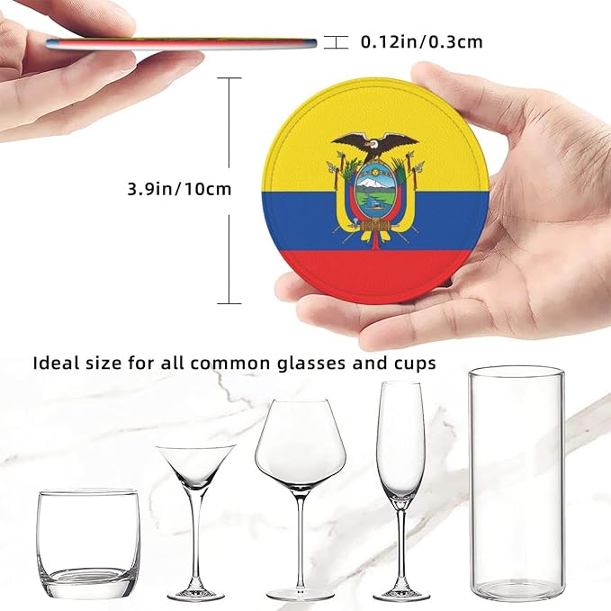 Ecuadorian Flag Coasters for Drinks
