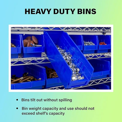 Akro-Mils 30130 Plastic Shelf Bins, Heavy Duty Storage Bins for Garage, Closet, and Drawer Organization, 12-Inch x 6-1/2-Inch x 4-Inch, Red, 12-Pack