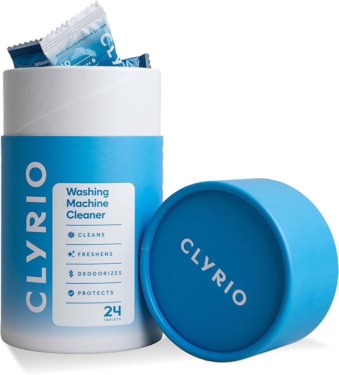 Clyrio Washing Machine Cleaner, 1-Year Supply of Washing Machine Cleaning Tablets, Great for Freshening Top and Front Loaders, 24 Concentrated Tablets