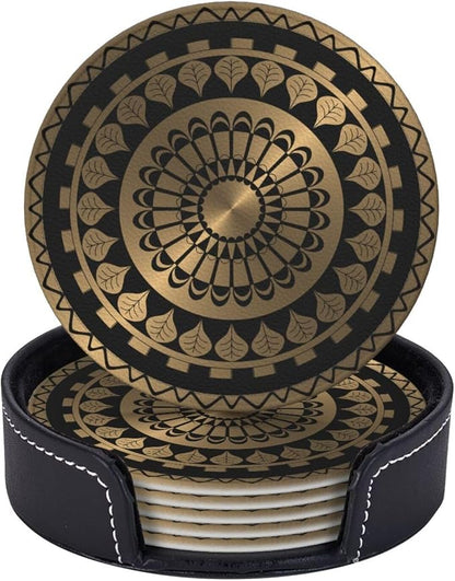 Drink Coasters with Holder Stand Set of 6
