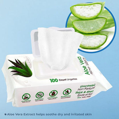 Best Pet Supplies Pet Wipes for Dogs - Dog Wipes Cleaning Deodorizing, for Coats, Ears, Paws - Hydrating, Aloe Vera