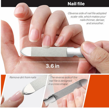 Nail Clippers Set, Ultra Sharp Sturdy Fingernail and Toenail Clipper Cutters with Visibly Tin Case, Large Toenail Clipper