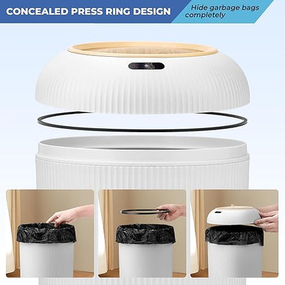 Pukomc Smart Sensor Wastebasket, Convenient and Hygienic Easy to Use, Technology Sensor Waterproof Wastebasket Plastic Trash can for Kitchen, Bathroom, Bedroom, Living Room, Office and Outdoor