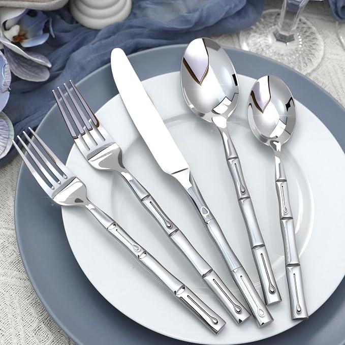 Silverware Set 40-Piece Bamboo Pattern Service
