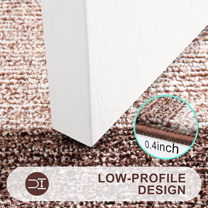 Kitinjoy Indoor Outdoor Door Mat, 71x24 Non-Slip Absorbent Dirt Trapper, Low-Profile Washable Inside Entrance Front Floor Mat, Sturdy Soft Entry Doormats for Entryway, Brown