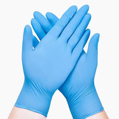 Disposable Nitrile Exam Gloves, Blue, Nitrile Gloves Disposable Latex Free, Medical Gloves, Cleaning Gloves, Food-Safe Rubber Gloves, Powder Free, Non-Sterile, 50-ct Box (XL)