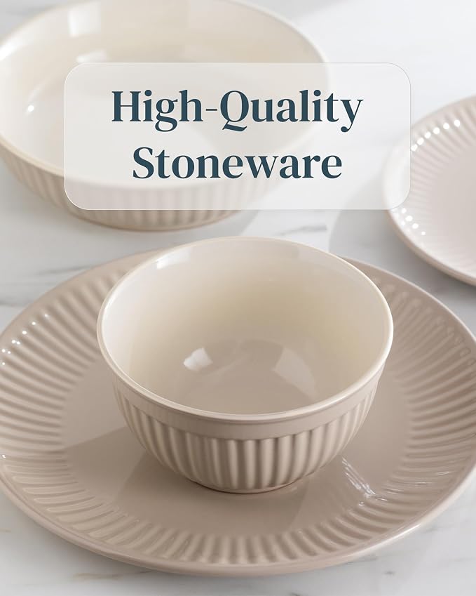 24 Piece Stoneware Dinnerware Set