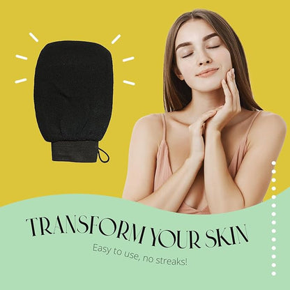 Skinerals Premium Exfoliating Mitt, Body Scrubbing Glove for Self Tan Prep & Smooth Skin, Reusable Tan Exfoliator Mitt for Tanning Mousse, Lotion, or Spray