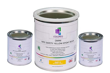 Colored Epoxies Safety Yellow Epoxy Resin for Bar Tops, Table Tops, Wood, Concrete, Epoxy Art & Crafts 1.5 Gallon