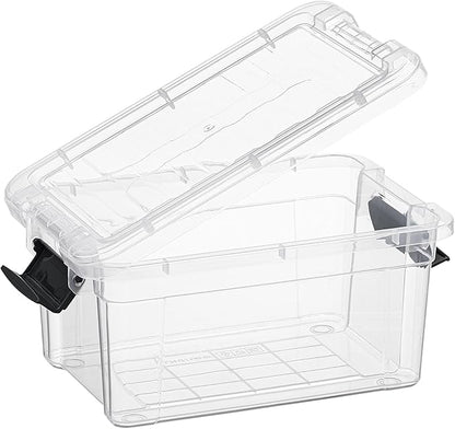 Superio Storage Bins with Lids- 2 Pack, 1.85 Qt Clear Boxes for Organizing, Stackable Plastic Containers- BPA Free, Non-Toxic, Odor Free, Organizer for Home, Office, Dorm