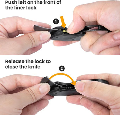 2 Pack Small Pocket Knife Gifts for Men & Women, Folding Box Cutter, Birthday & Christmas Stocking Stuffers Gifts Idea for Wife Husband Dad Mom (Black & Orange)