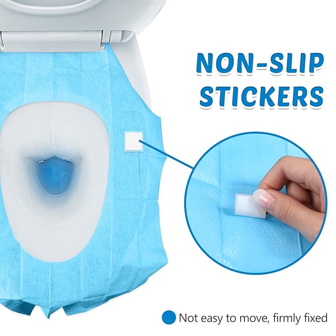 Yahenda 200 Pack Toilet Seat Covers Disposable Extra Large Individually Wrapped Toilet Seat Cover for Adults and Kids Potty Training Waterproof Travel Potty Seats Mats for Kids Adults Public Bathroom