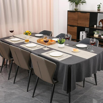 Table Runners 55 Inches Long, Dual-Sided Faux Leather Farmhouse Table Runner Waterproof Non-Slip for Living Room Party Home Decor Holiday Decorations(Gray Cream-White, 12 x 55 Inch)
