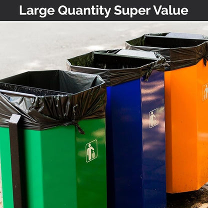 100 Count 55-60 Gallon Trash Bags, Sturdy & Tear-Resistant Commercial Can Liners | Large Black Garbage Bags for Commercial, Lawn & Leaf Use | Made in the USA