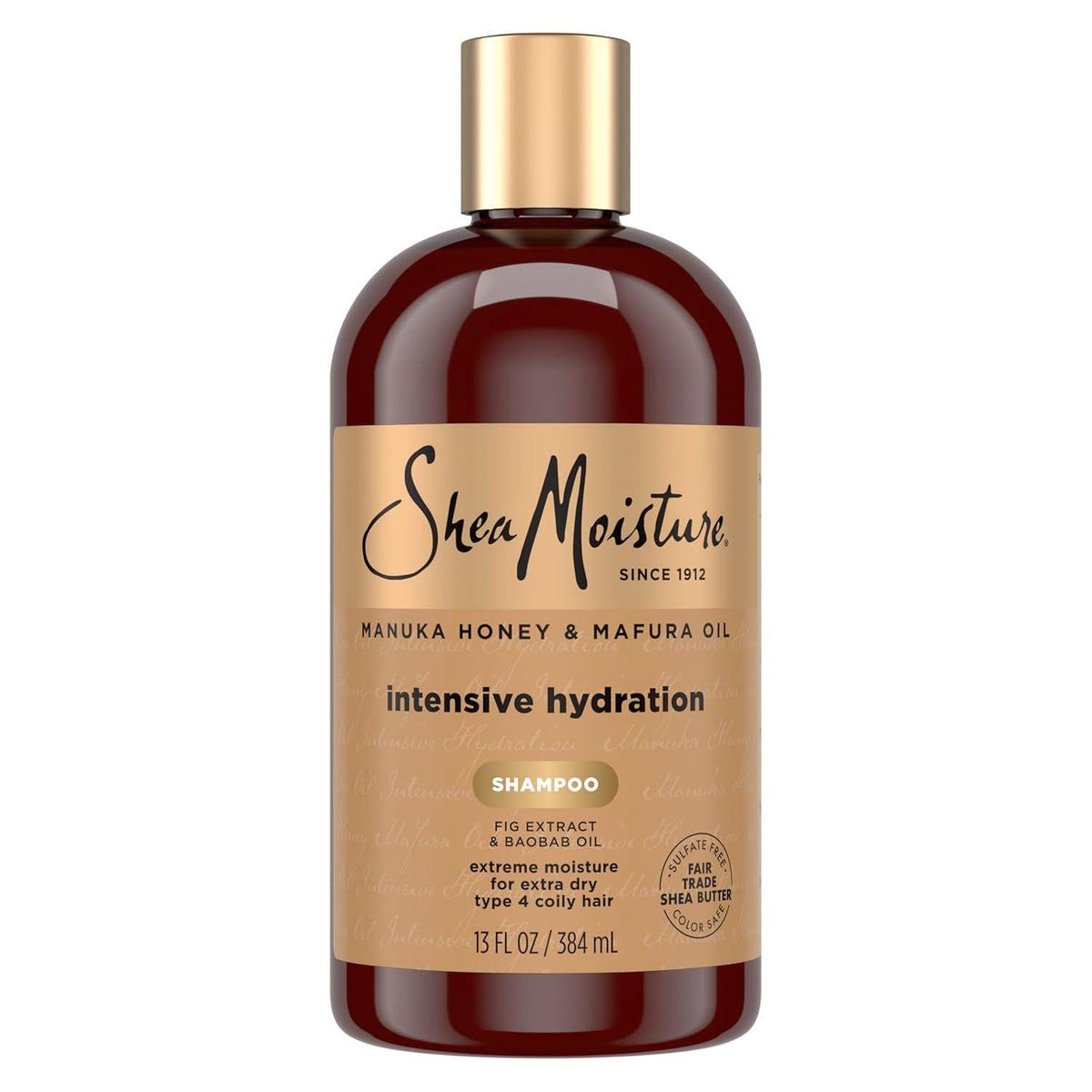 Shea Moisture Intensive Hydration Shampoo Manuka Honey and Mafura Oil for Dry, Damaged Hair Sulfate-Free 13 oz