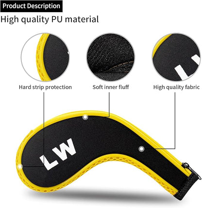 Golf 12pcs Thick Synthetic Golf Iron Head Covers Set Headcover Fit All Brands Callaway Ping Taylormade Cobra Etc. Also Custom Name