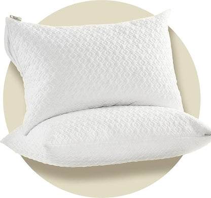 CoolShields Pillow Protector (2 Pack) King – Waterproof Zippered Pillow Covers, Hypoallergenic, Premium Pillowcase Encasement for Better Sleep