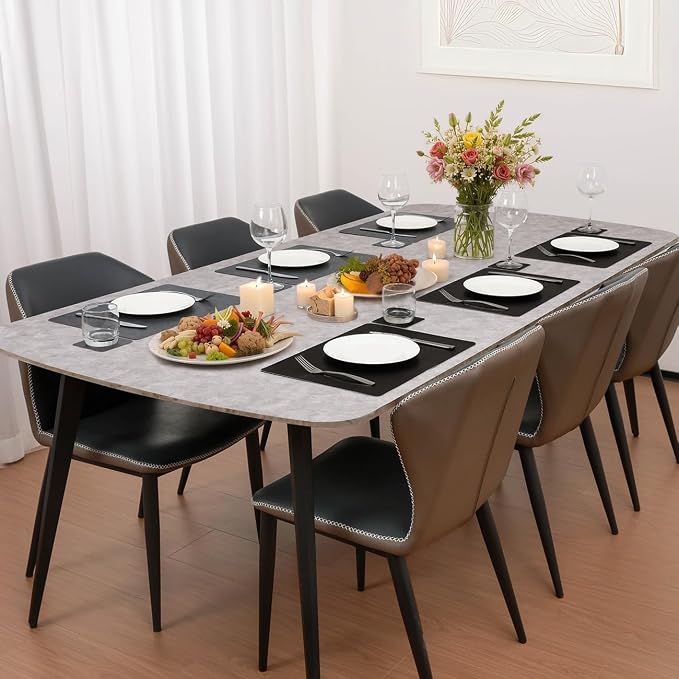 Vinyl Placemats Set of 6, Dual Sided Place Mats
