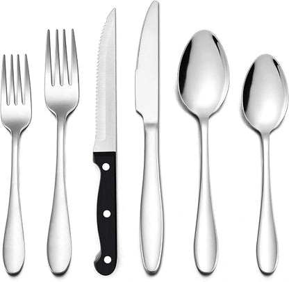 LIANYU 24-Piece Silverware Set