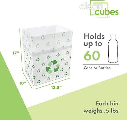 13 Gallon Disposable Pop-Up Trash Cans (3-Pack) with Fitted Bags – Foldable Garbage & Recycling Bins for Parties, Events & Kitchen (Recycle, 17" H x 13.5" W x 10" D)