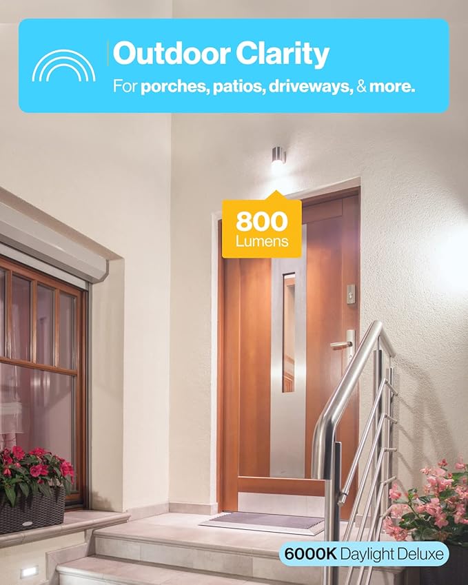 Sunco 16 Pack Dusk to Dawn LED Outdoor Light Bulb A19, Photocell Automatic for Exterior Lighting, 800 LM, 9W (60W Eqv.), 6000K Daylight Deluxe, Auto On/Off Sensor, IP65 Rated UL.