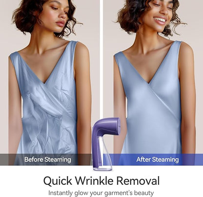 HiLIFE Steamer for Clothes, 1100W Clothes Steamer with Large 300ml Tank, Handheld Clothing Steamer, Fabric Wrinkle Remover, Portable & Compact Travel Size Garment Steamer ONLY FOR 120V (Purple)