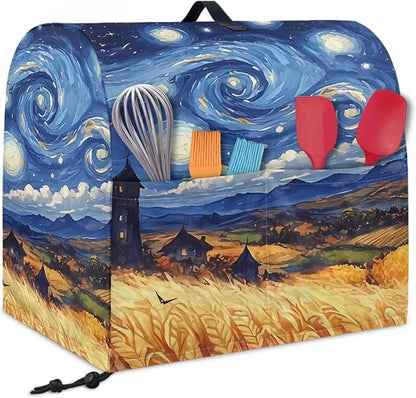 Blue Starry Night Print Mixer Cover Kitchen Aid Cover Dust Covers with 2 Pocket and Handle Kitchen Appliance Coffee