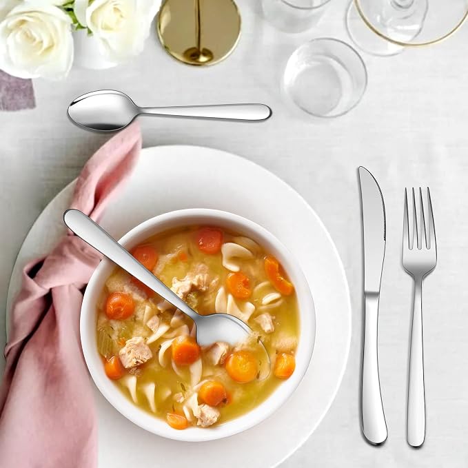 LIANYU 35-Piece Heavy Duty Silverware Set