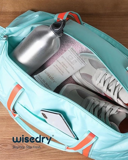 wisedry 50 Gram [6PACKS] Rechargeable Silica Gel Desiccant Packets Fast Reactivate Desiccant Bags Orange to Green indicating for Air Dryer Food Grade