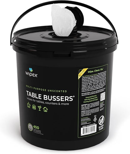 Wipex Table Bussers - Multi Surface Cleaner Natural Cleaning Wipes - Cleaning Vinegar Plant Based Wipe to Clean Restaurant Tables, Counters and Household Items, 400 Count (Pack of 1)