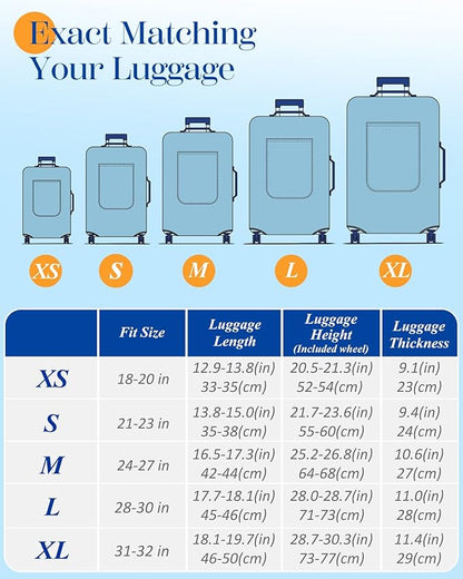 Slohif Luggage Cover for Suitcase Tsa Approved Protector - Luggage Sleeve Large Suit Case Cover Travel Stretch Baggage Case Protective Washable Fit 18-20 Inch Sun XS