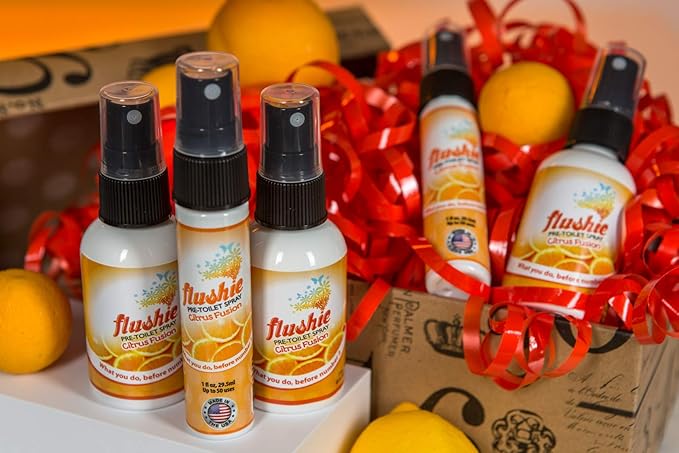 Flushie Pre-Toilet Sprays for Poop Travel Size Toiletries Bathroom Spray for Poop Spray for Toilet Deodorizer Traveling Essentials Poop deodorizer Poop Odor eliminator