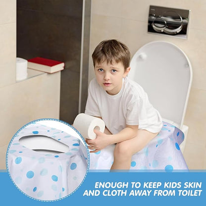 50 Packs Disposable Toilet Seat Covers Extra Large Individually Wrapped for Kids and Adults, Portable Non Slip Waterproof Potty Seat Covers for Toddlers Potty Training, Travel (Dot)
