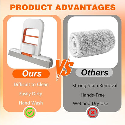 Mini Foldable Desktop Mop, 2025 Self-Squeeze Sponge Cleaning Tool,Portable Cleaning Sponge Mop for Small Spaces, Bathroom, Kitchen, Desktop (2)