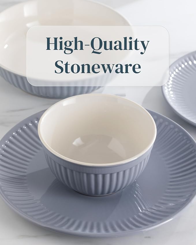 24 Piece Stoneware Dinnerware Set