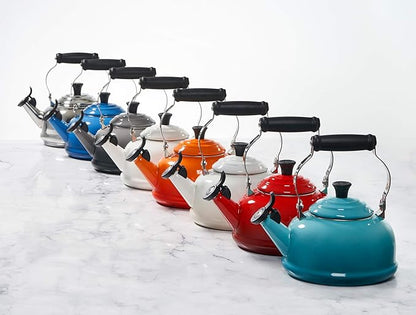 Le Creuset Enamel On Steel Whistling Tea Kettle, 1.7 qt., Caribbean
