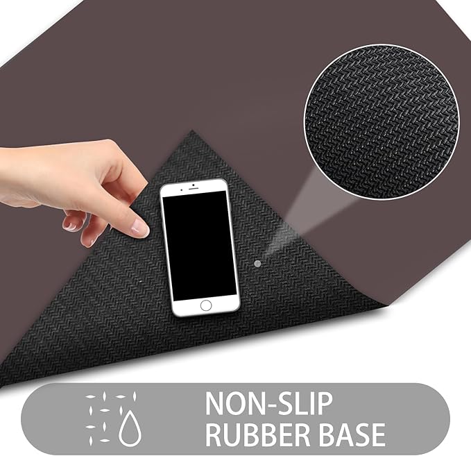 Ultra Thin Door Mat Indoor Entrance, 1/10 in Thin Door Mats for Inside Entry, Non-Slip Rubber Backing Washable Doormat, Fade Resistant, Absorbent, Low Profile Dirt Trapper, 30"X17",Coffee