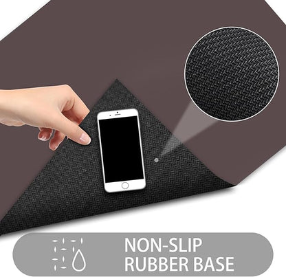 Ultra Thin Door Mat Indoor Entrance, 1/10 in Thin Door Mats for Inside Entry, Non-Slip Rubber Backing Washable Doormat, Fade Resistant, Absorbent, Low Profile Dirt Trapper, 30"X17",Coffee