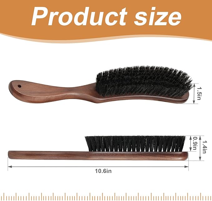Wood Felt Brush,Large Black Walnut Wood Handle Boar Bristle Lint Brush,Suitable for Felted Hats, Suits,Cashmere,Wool,Velvet,Suede and Pet Hair for Men